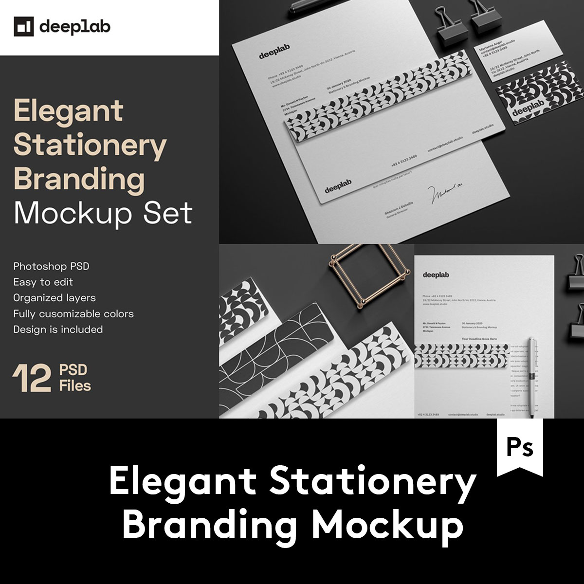 Stationery Brand Mockups典雅品牌VI办公用品样机 M2020051403-封面