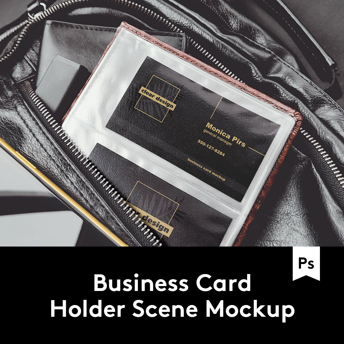 Business Card Mockup商务名片夹设计场景样机模板 M2020033002