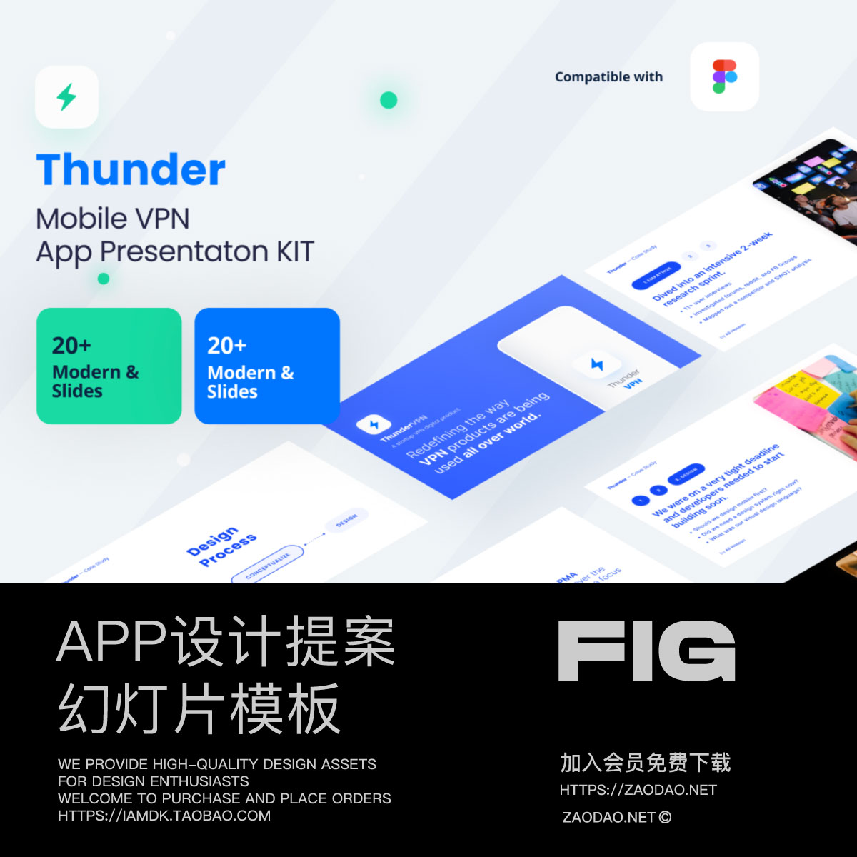 20+页移动电信上网网络科技APP设计项目提案幻灯片文稿figma模板