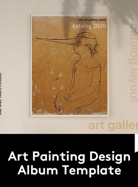 美术馆艺术绘画展品设计师摄影建筑作品INDD画册模板ID设计素材