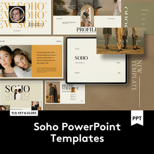 Soho PowerPoint Template 潮流服装PPT演示文稿模板 P2020040201