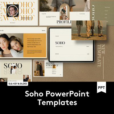 Soho PowerPoint Template 潮流服装PPT演示文稿模板 P2020040201