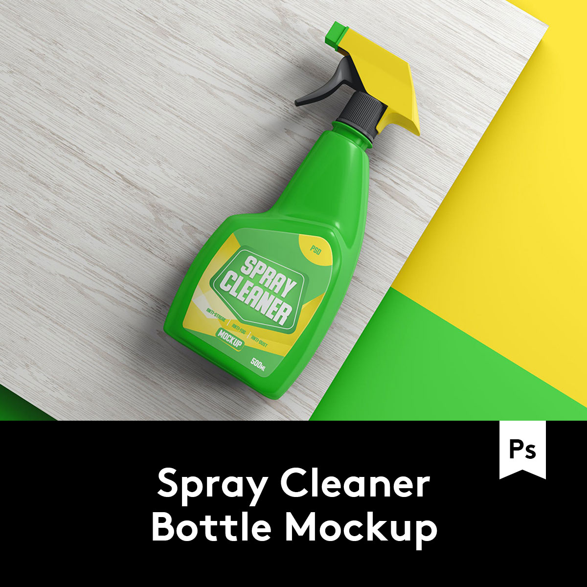 Spray Cleaner Bottle Mockup喷雾清洁剂瓶样机模板 M2020062601