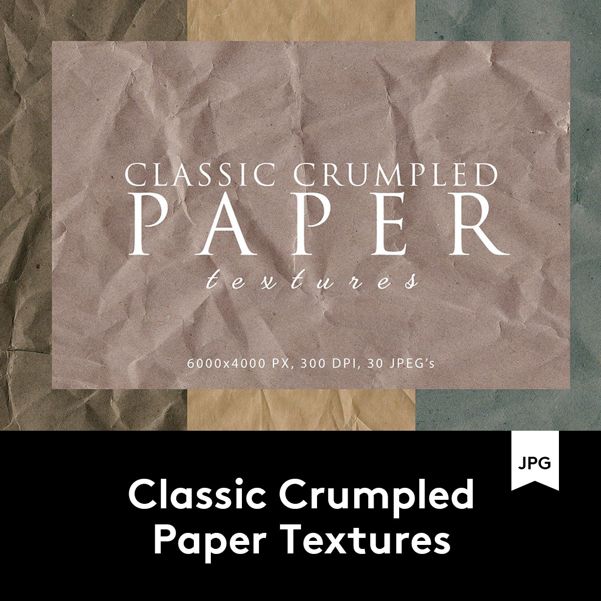 Classic Crumpled Paper Textures 30款复古褶皱纸张纹理素材包 商务/设计服务 设计素材/源文件 原图主图