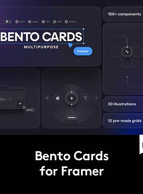 高级网站登录页面APP应用程序设计按钮插图卡片组件Framer素材