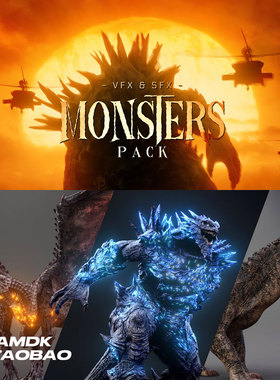 370+恐龙怪兽三头蛇飞龙特效合成音效视频素材 BigFilms MONSTERS