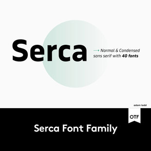 Serca 40款 现代极简风格 结构化几何无衬线英文字体设计素材 Font