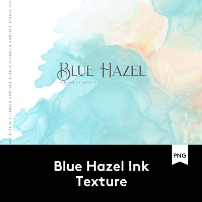 Blue Hazel Ink Texture 14款蓝黄色水彩PNG背景素材 B2020040503