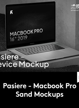 暗黑混凝土背景MacBook Pro 16寸笔记本电脑贴图样机PSD模板素材