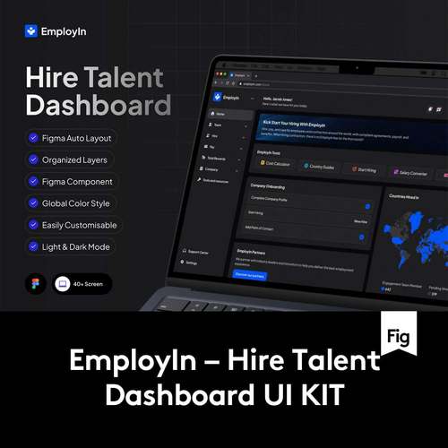 20+屏HR人力资源员工考勤管理平台后台仪表盘界面设计Figma模板