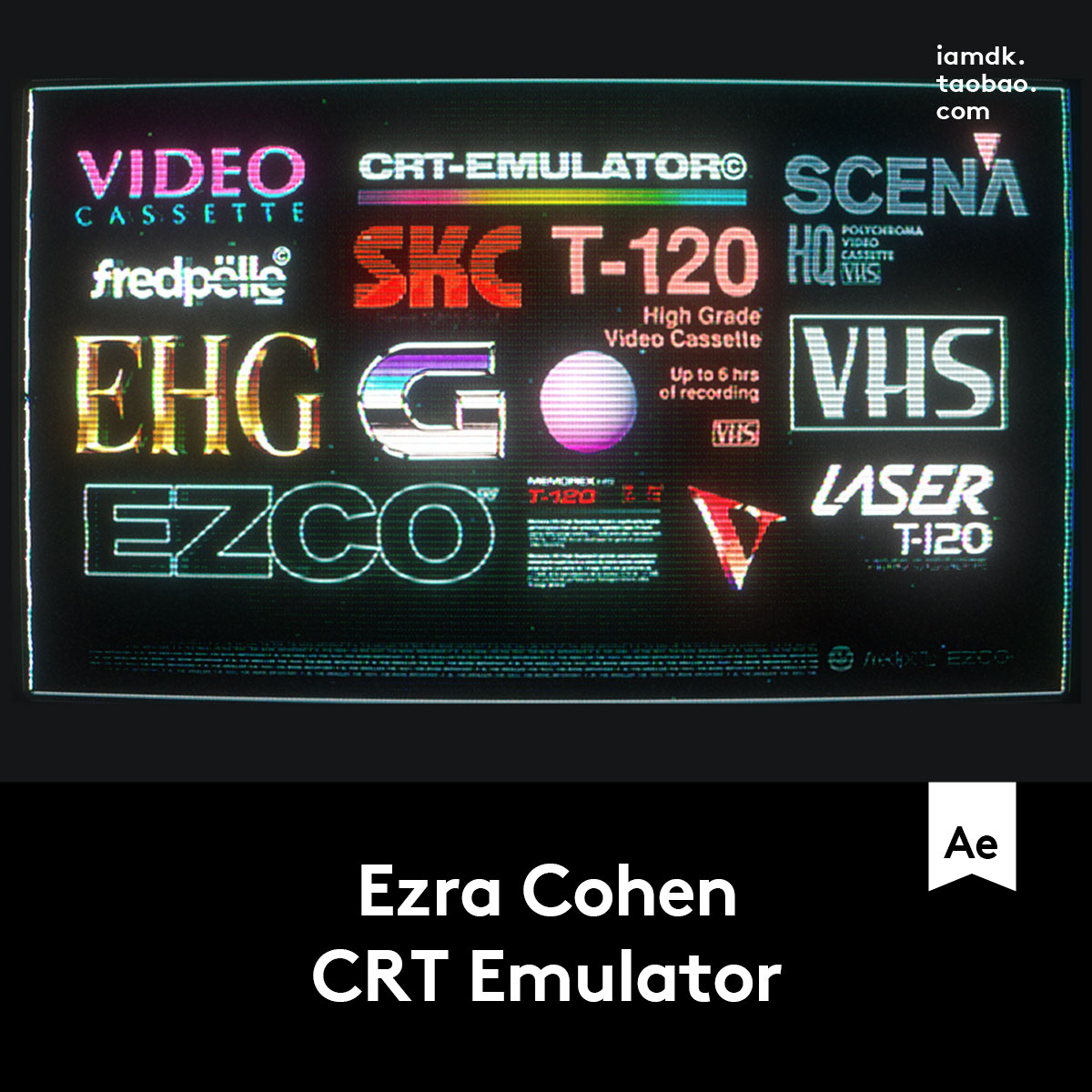 CRT Emulator AE插件潮流复古CRT像素故障电视边框视频处理特效