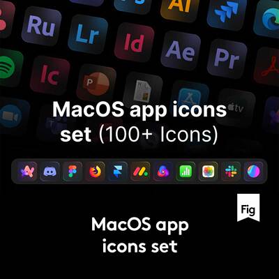 100+款高级macOS操作系统APP应用程序图标Icons设计Figma格式素材