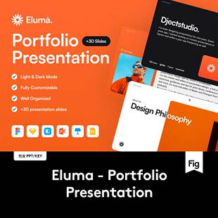 30+屏个人简历作品集排版新潮演示文稿设计Figma/PPT/Keynote格式
