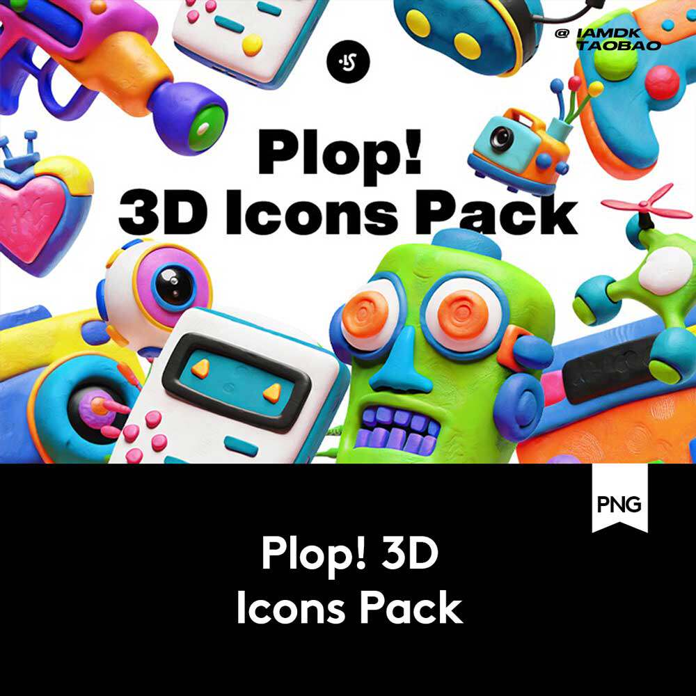 90款卡通创意AI智能机器人学习游戏机3D图标Icons设计素材合集