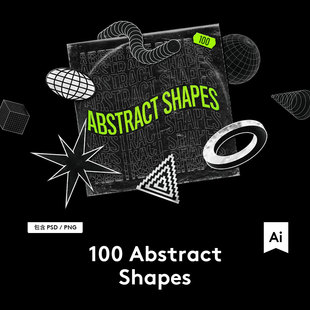 100 Abstract Shape 100款潮流抽象几何图形矢量素材 G2020042802