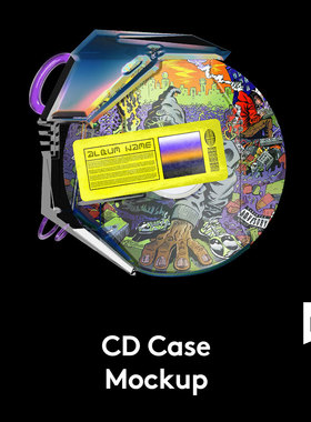 CD Case Mockup 潮流CD光盘贴纸设计展示PSD样机模板 M2020091101