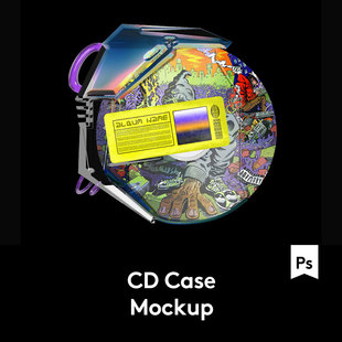 CD Case Mockup 潮流CD光盘贴纸设计展示PSD样机模板 M2020091101