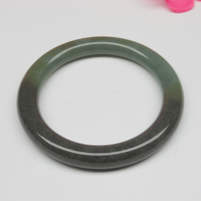 新疆和田玉天然玉石且末蓝糖手镯玉镯子女款正圈圆条美人条配饰