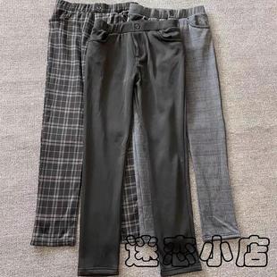 保暖休闲裤 清仓外贸日单高腰弹力修身 女款 秋冬季 加绒打底直筒裤