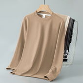 长袖 双面绒圆领上衣服加绒加厚保暖纯色秋衣 t恤男内搭德绒打底衫