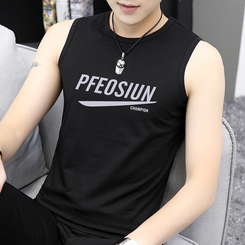 莫代尔无袖t恤男潮流运动背心男装夏季冰丝坎肩篮球黑色男生印花|ruв категории Мужская одежда, жилет/жилет - от Buy2taobao.com для оказания профессиональной услуги покупки агента Taobao