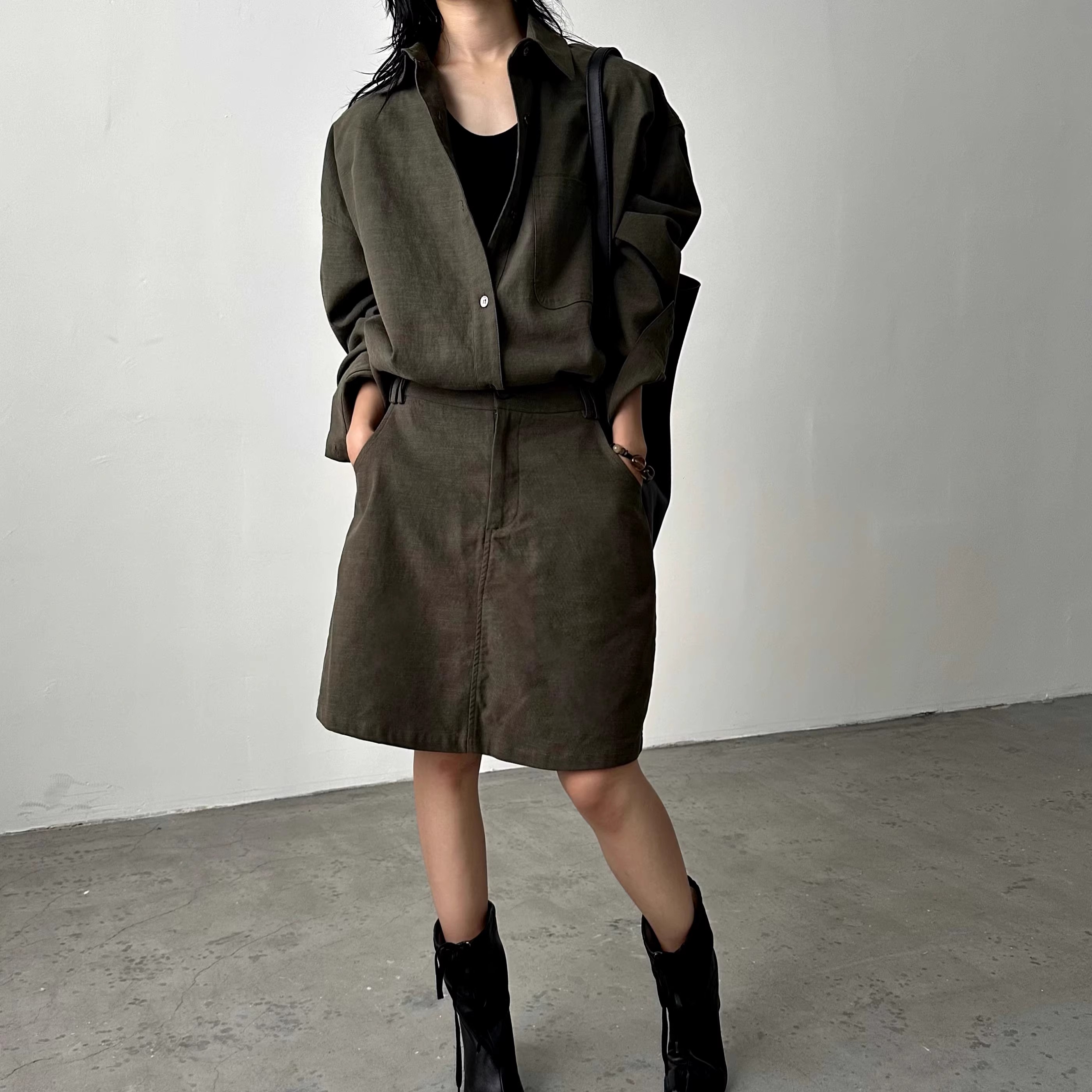 Vesca亚麻天丝中古风复古衬衫