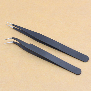 加厚防静电镊子尖头弯头镊子手工DIY小工具维修镊子细夹线头夹子