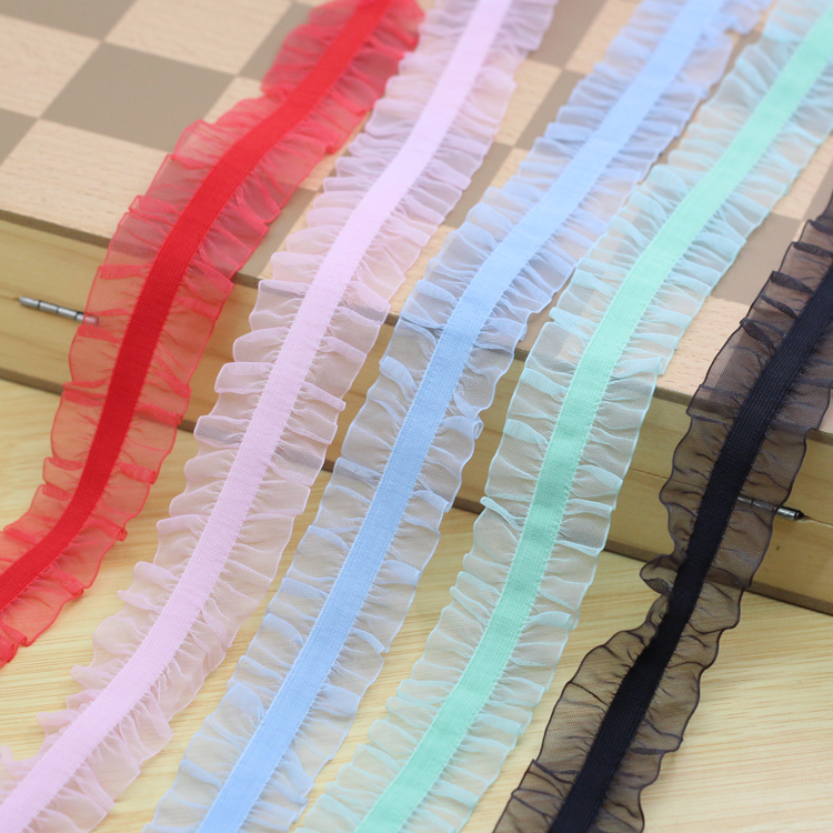 diy木耳边弹力皮筋雪纺辅料丝带