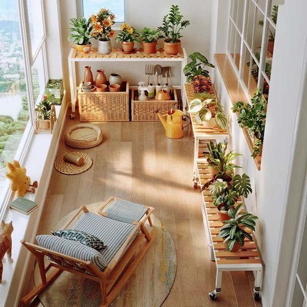 花架置物架阳台花架子客厅落地式靠墙室内可移动新款多肉花盆层架