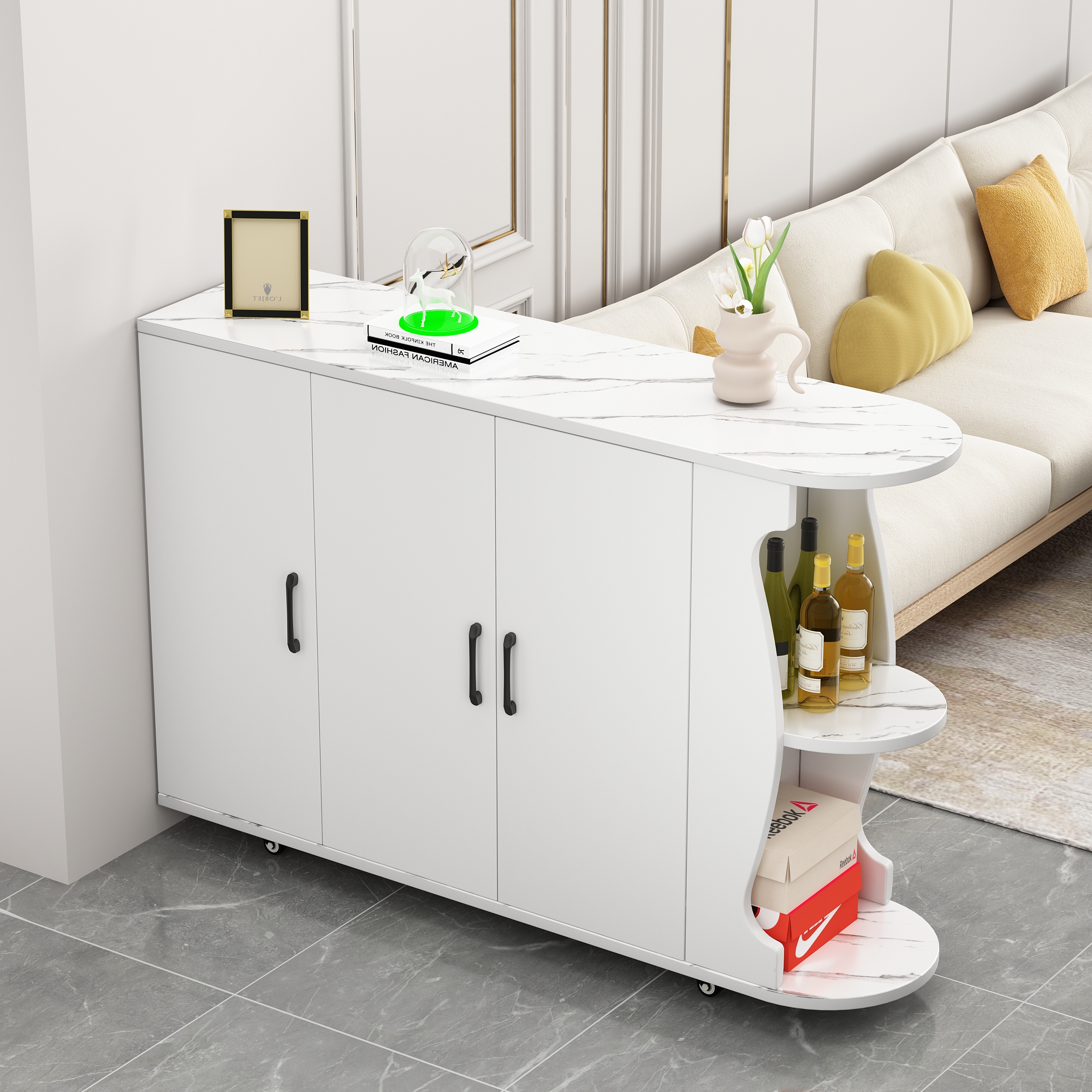 客厅沙发边柜侧柜可移动边柜一体