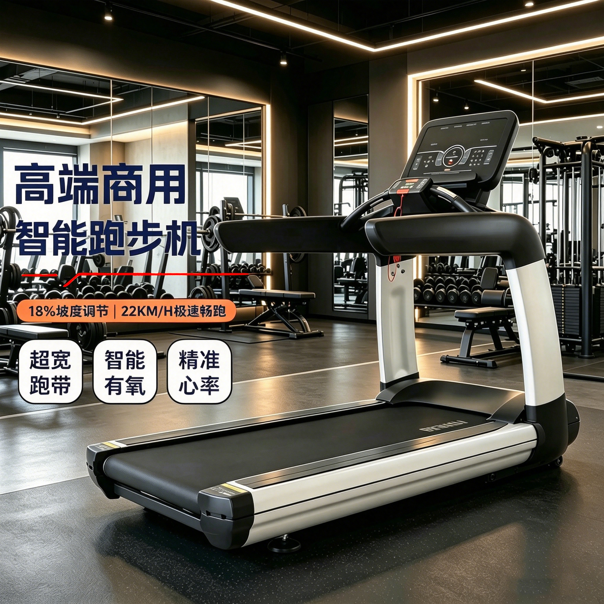 健身器械跑步机家用款爬坡室内健身房商用减肥运动器材智能跑步机