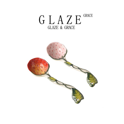 【釉下彩】草莓创意陶瓷勺