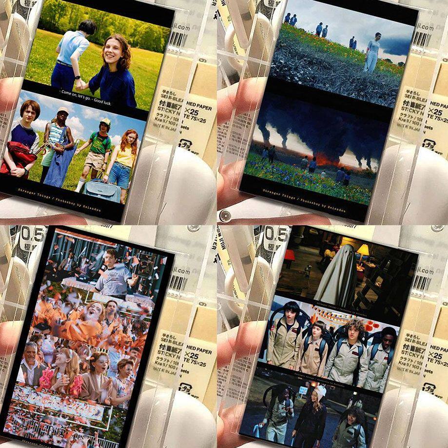 72张爆款网飞美剧氛围感怪奇物语拍立得霍金斯小镇大结局群像小卡