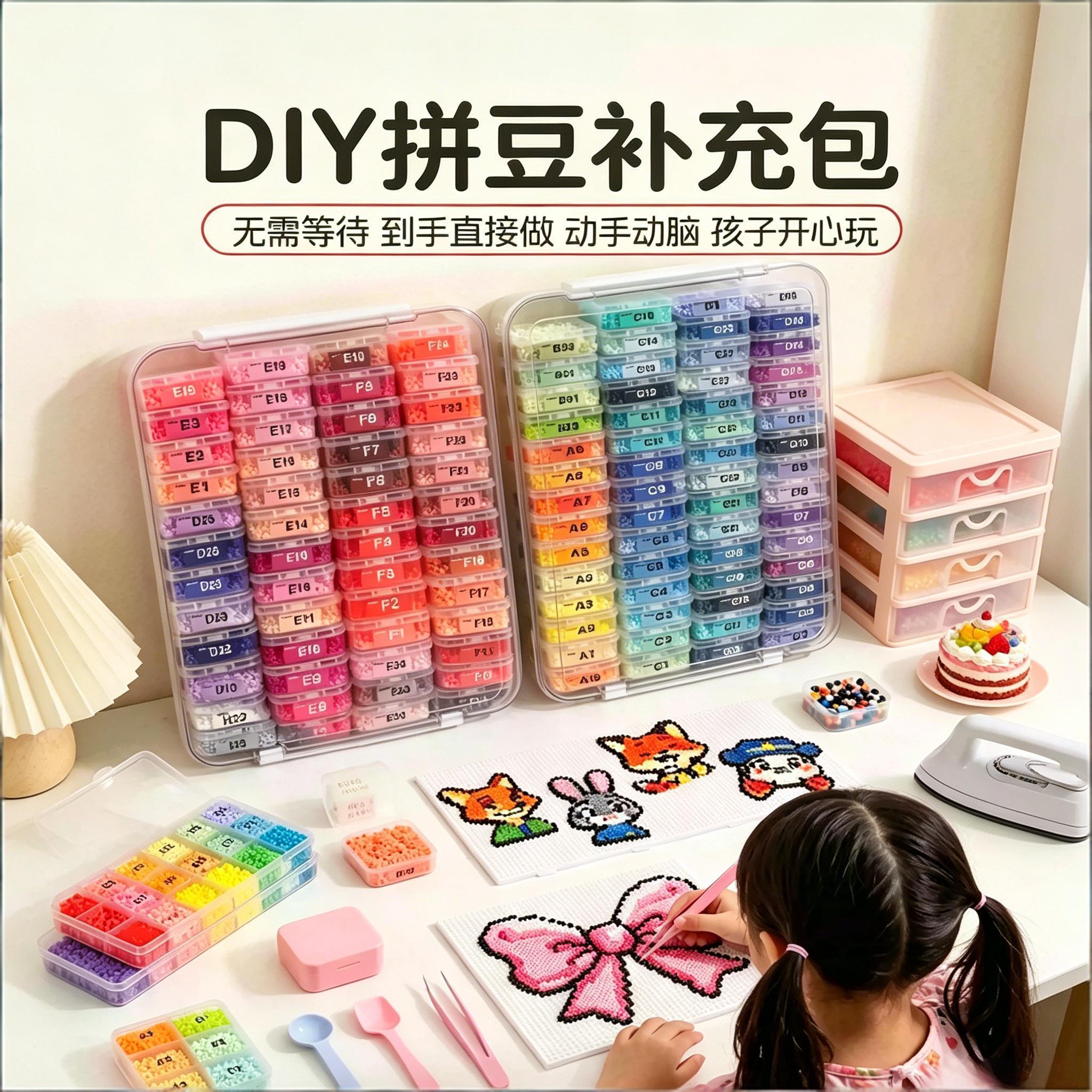 拼豆材料包MARD家同款融合豆221色全套盒装收纳儿童diy手工补充包图片