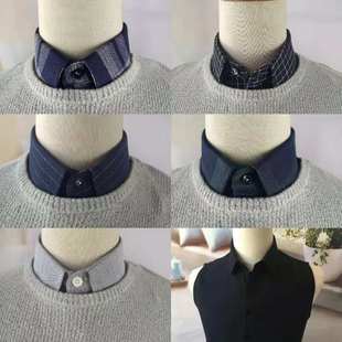 尖领 饰领 方领 衣领假领子男女秋冬纯棉假两件装 百搭纯棉磨毛衬衫