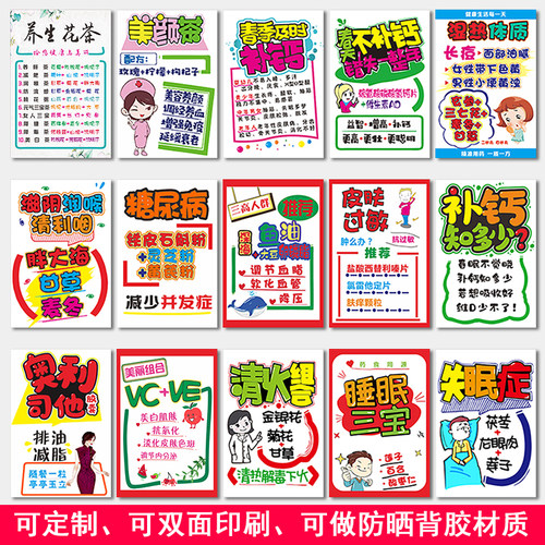 药店药房手绘气氛手绘海报吊旗