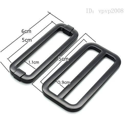 5cm内径黑色金属扣口子扣包包扣日字扣方扣环配件圆角三档扣