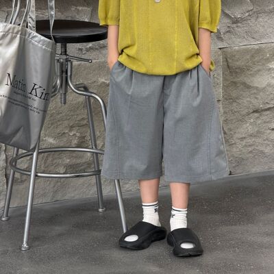 泰如2026夏季新款儿童纯色透气休闲西装裤男童百搭宽松舒适短裤潮