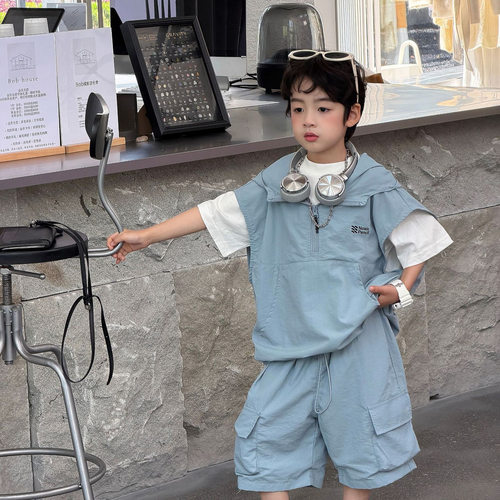 泰如2026夏季新款儿童韩系运动薄款两件套男童帅气休闲透气套装潮
