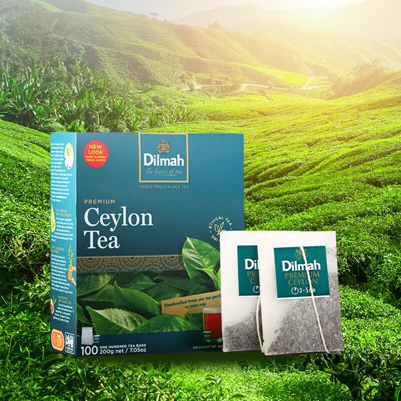 斯里兰卡Dilmah迪尔玛锡兰红茶自制奶茶简易裸包茶包100包盒装