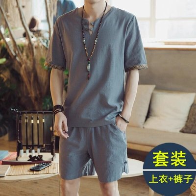 泰国男装短袖T恤西双版纳傣族服装成人民族衣服云南旅游穿搭套装