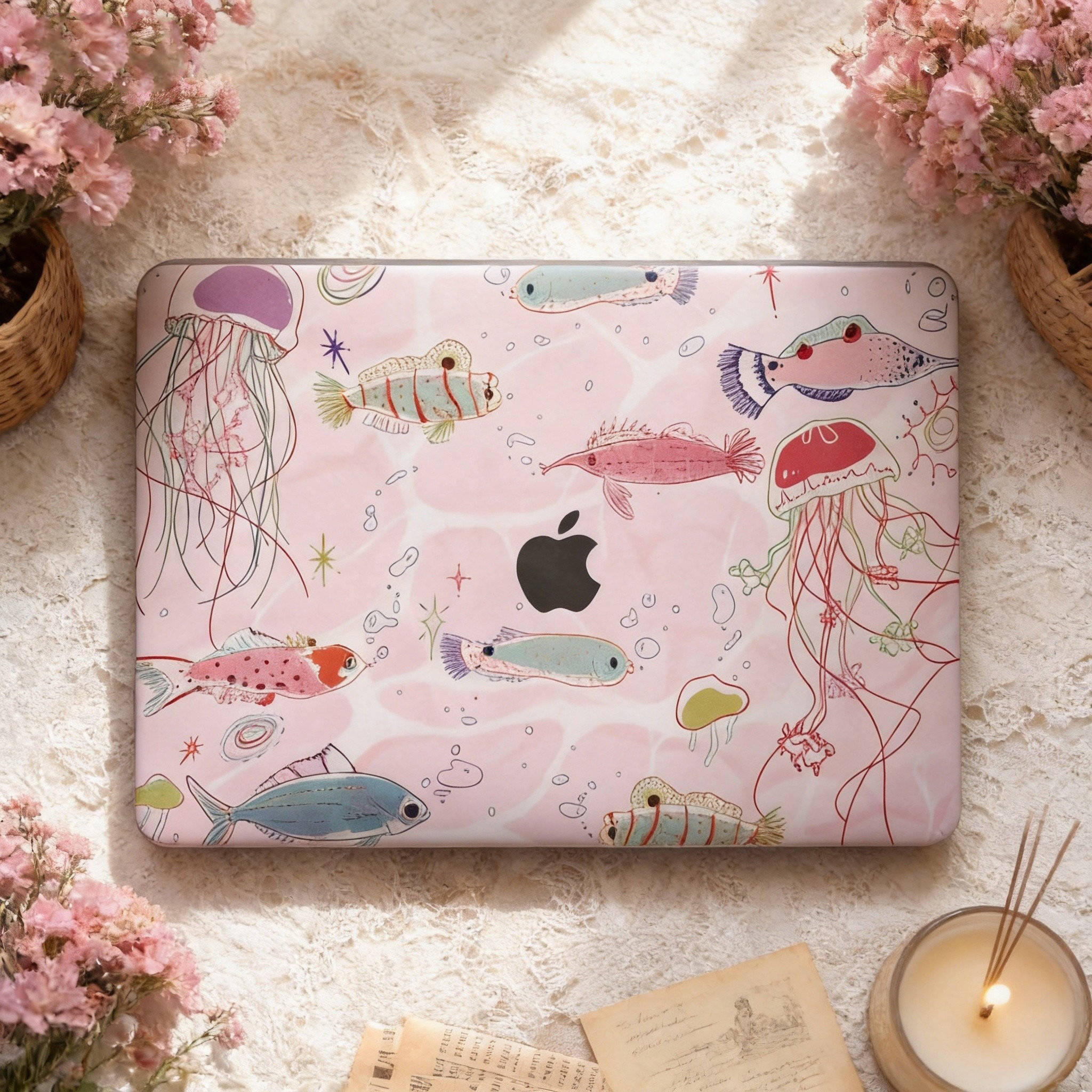 苹果电脑贴笔记本贴纸保护贴彩色卡通炫彩贴笔记本保护膜MacBook