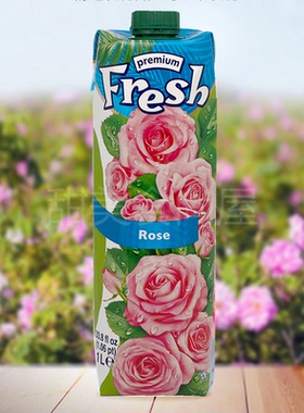 2瓶起包邮 保加利亚进口鲜芬fresh玫瑰果汁玫瑰水饮料1000ml