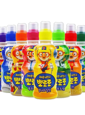啵乐乐6瓶韩国葡萄味乳酸菌饮料