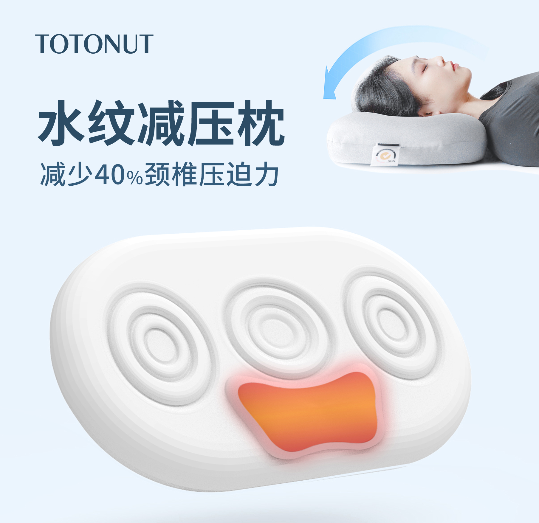 totonut水波纹颈椎枕艾草热敷