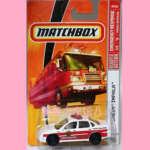 火柴盒MATCHBOX 雪佛兰黑斑羚CHEVY IMPALA 火警警车1:64合金车模