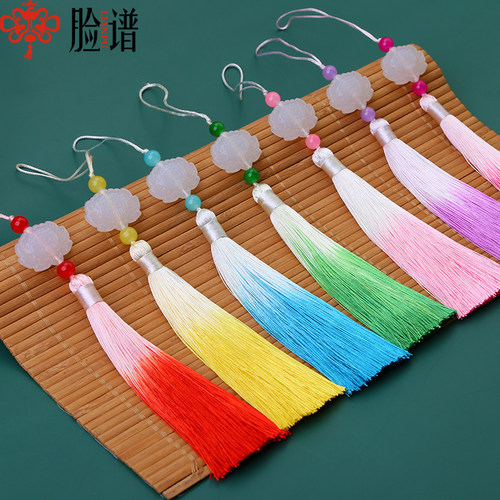 渐变莲花流苏古风汉服配饰压襟