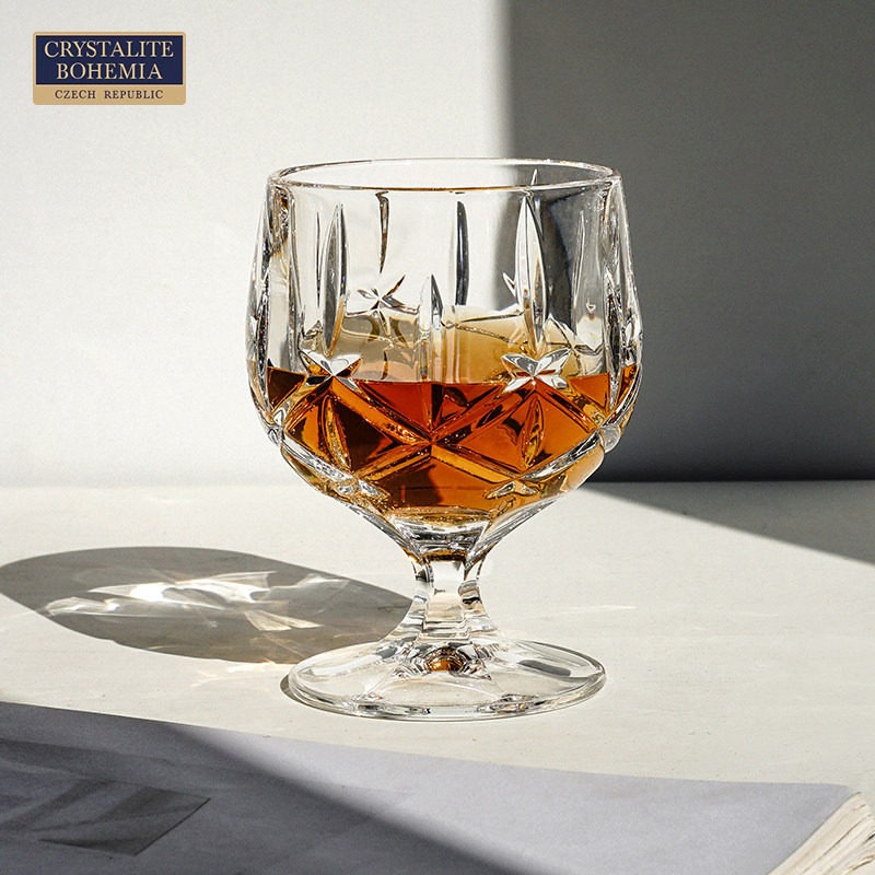 捷克进口Bohemia水晶玻璃白兰地杯 轻奢洋酒杯威士忌酒吧家用高端