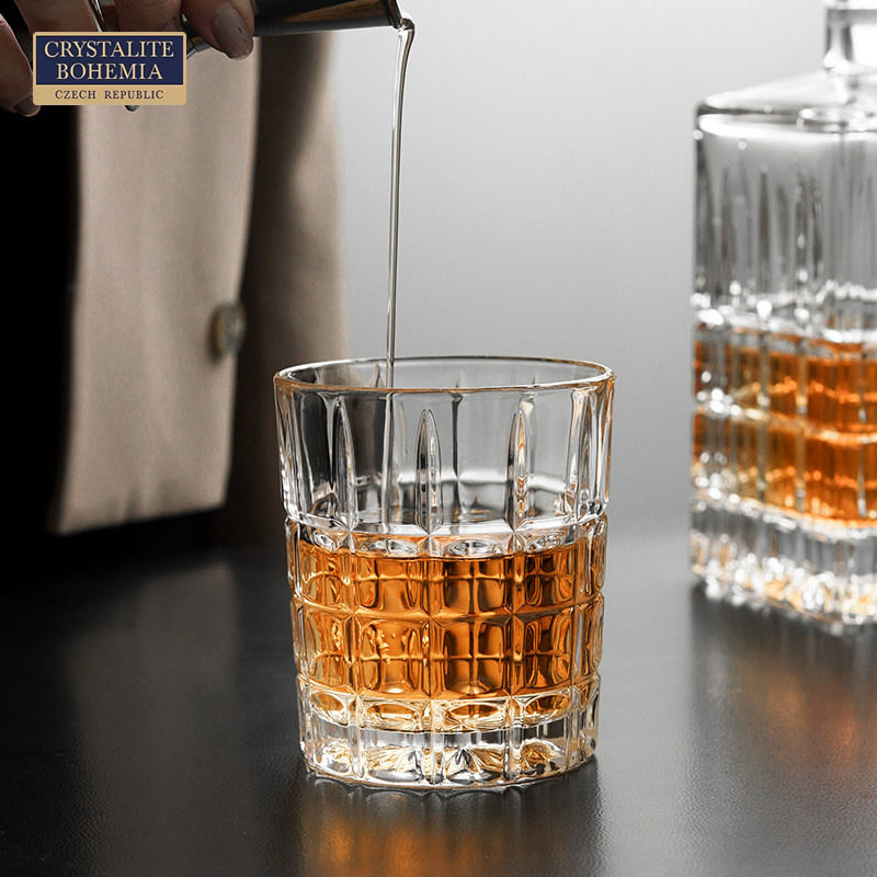BOHEMIA捷克进口水晶玻璃威士忌杯 创意高档酒杯北欧 洋酒平底杯