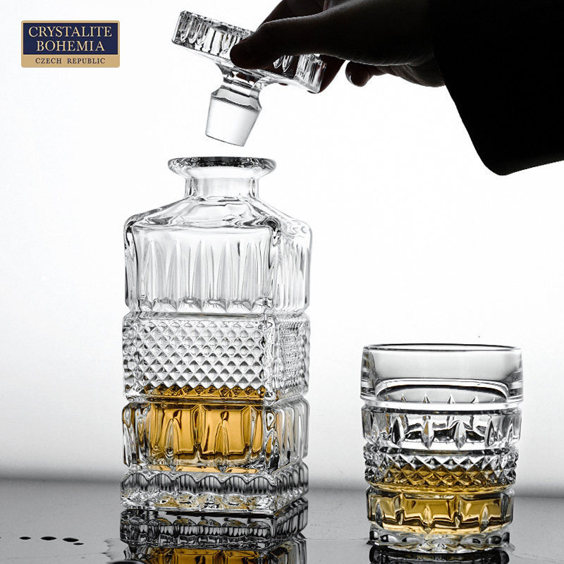 BOHEMIA捷克进口水晶玻璃威士忌杯复古经典酒樽酒具套装 家用高档
